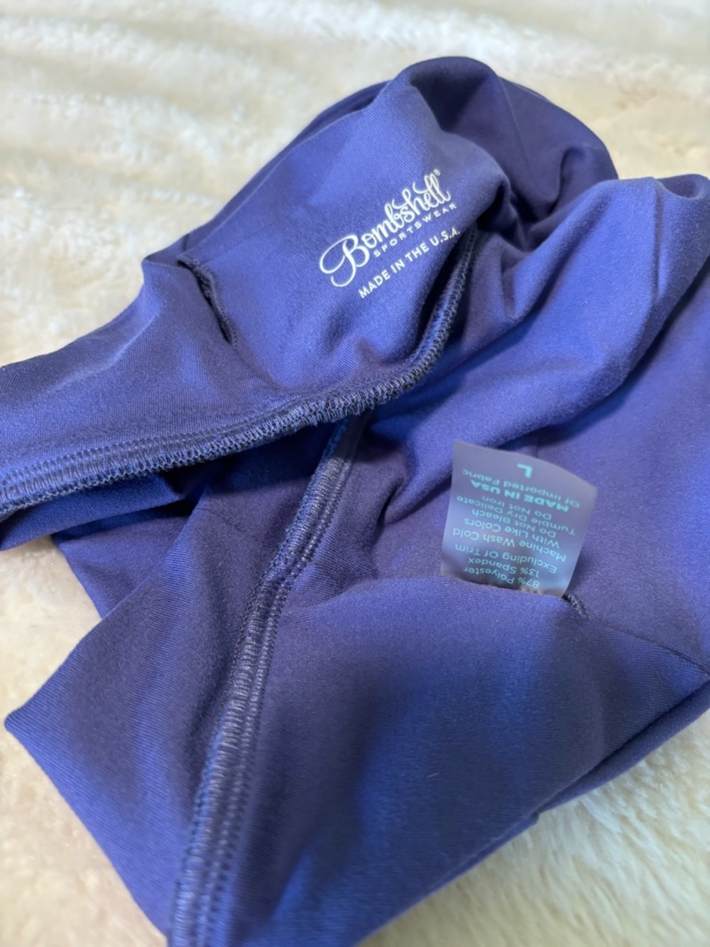 Bombshell Sportswear Deep Purple Athletic Work Out Set Sports Bra & Leggings - Picture 6 of 9